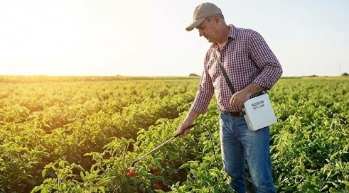 Open field tomato farming pollination